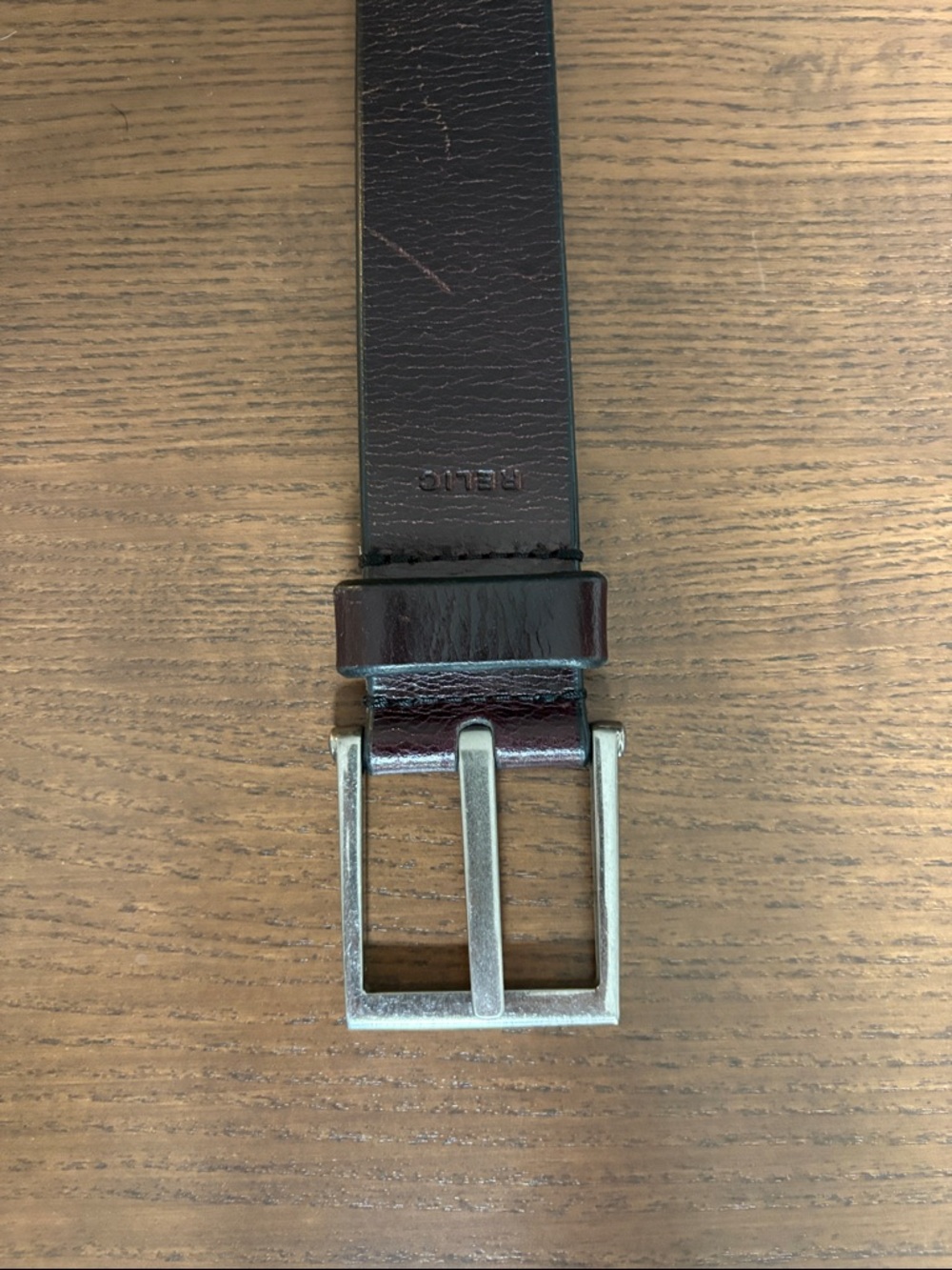 RELIC - Leather Belt in Dark Burgundy Brown
